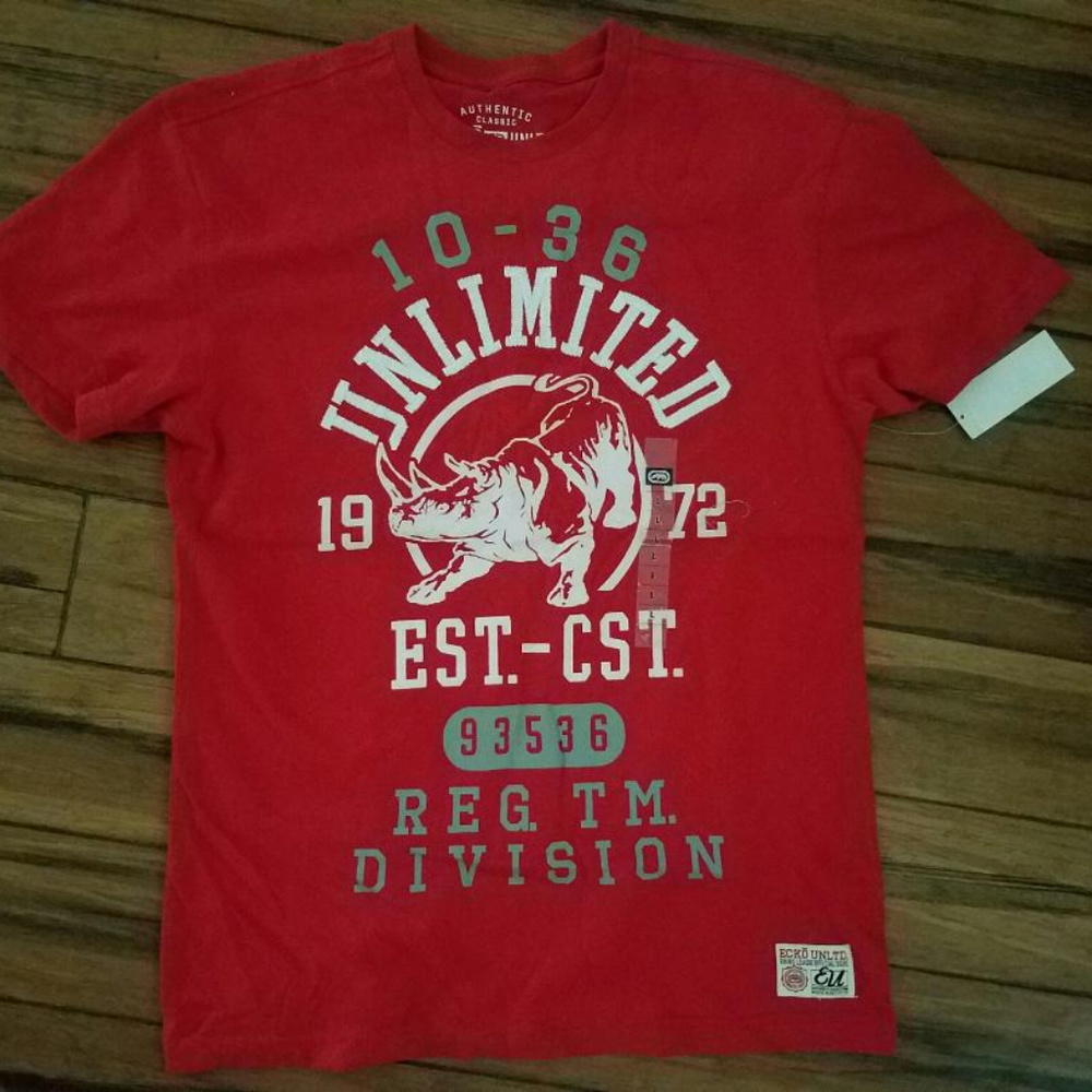 Mens Large Ecko UNLTD Red T-Shirt Unlimited